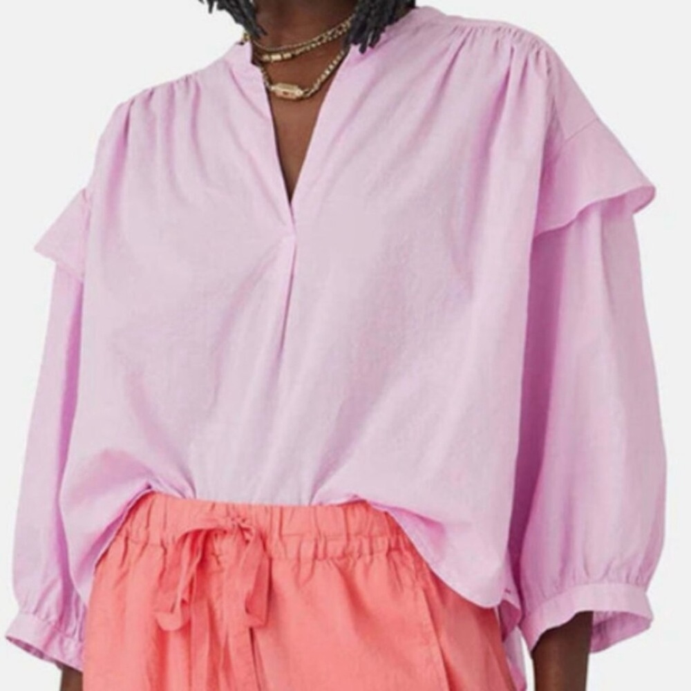 XiRENA Aria Cotton Poplin Blouse in Lilac
